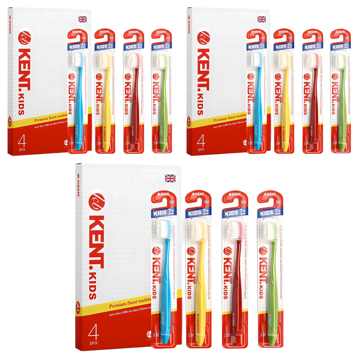 켄트 어린이용 칫솔 세트, 4개입, 3개