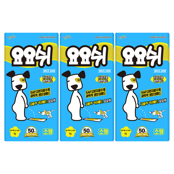 요요쉬 반려견용 배변패드 스카이 아카시아향 50매입