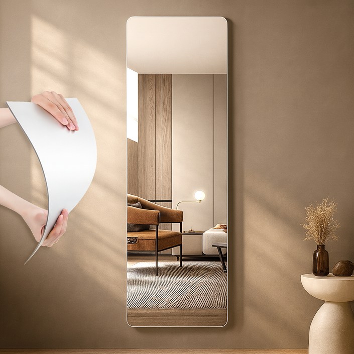 로렘 부착형 아크릴 전신거울 400x1200x2mm, 단일색상