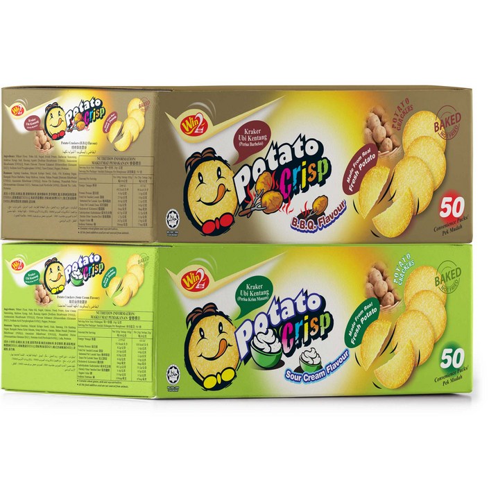 윈윈푸드 포테이토 크리스프 스낵 바베큐맛 50p  사워크림맛 50p, 1세트, 2kg