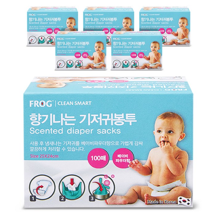 프로그 향기나는 기저귀봉투 베이비파우더향 100p