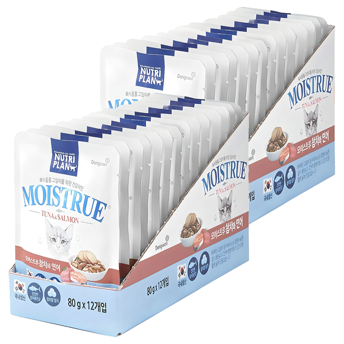 동원뉴트리플랜 모이스트루 참치와 연어 고양이 습식 파우치