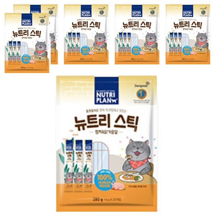 동원뉴트리플랜 고양이 뉴트리 스틱 간식, 혼합맛참치닭가슴살, 280g, 6개