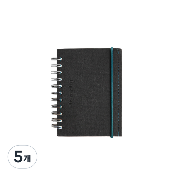 소소문구 더 베리띵 수첩 미니 176매, black, 5개