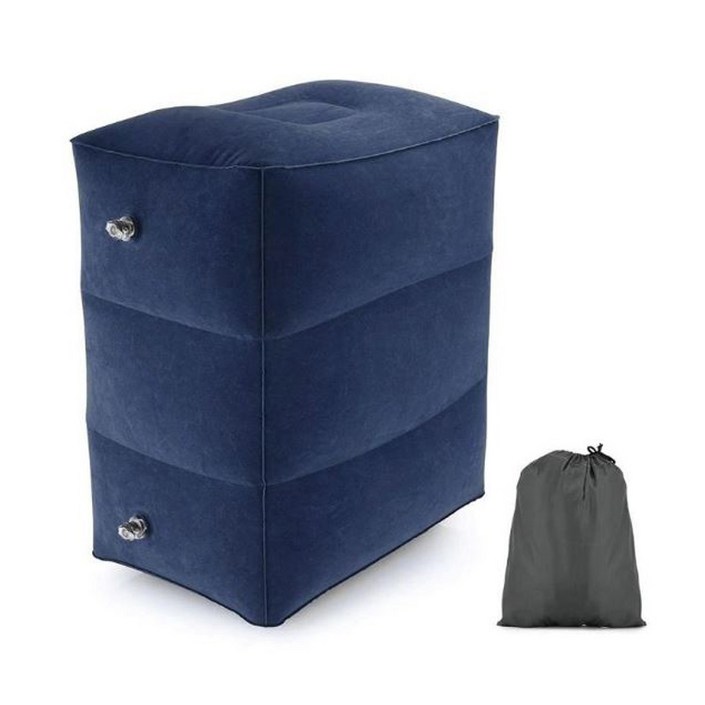 스토리빙 에어 3단 발 받침대 쿠션  파우치, 블루