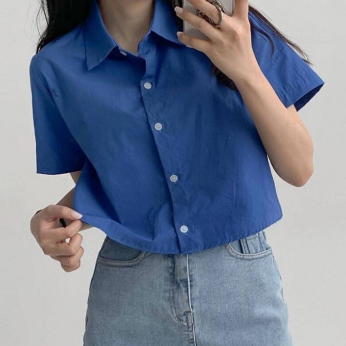 에이와비 여성용 카레나 크롭 셔츠
