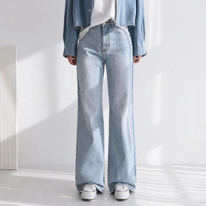 앤드스타일여성용롱/숏 기장 딱맞진39탄세미와이드부츠컷데님팬츠265047