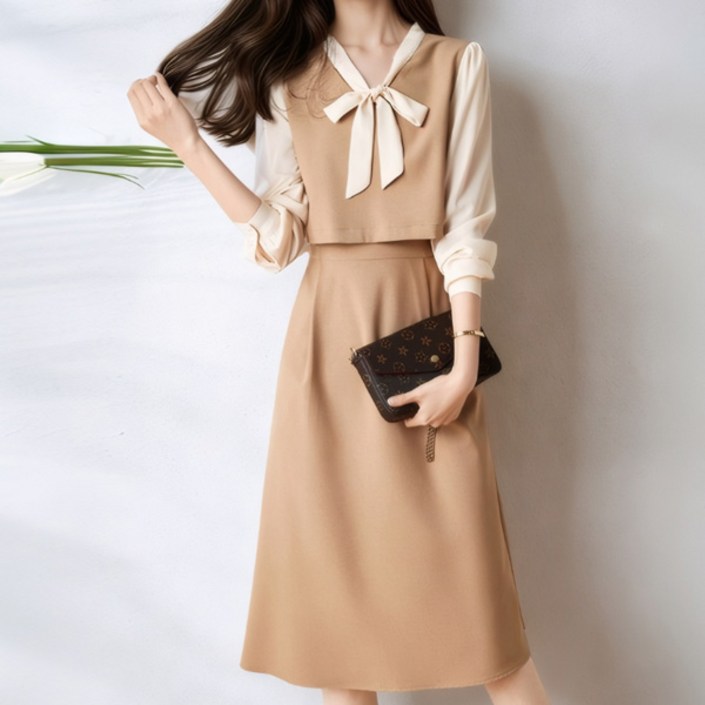 포플러앤씨 여성용 레이걸 일체형 정장 원피스 P25FOPS072513