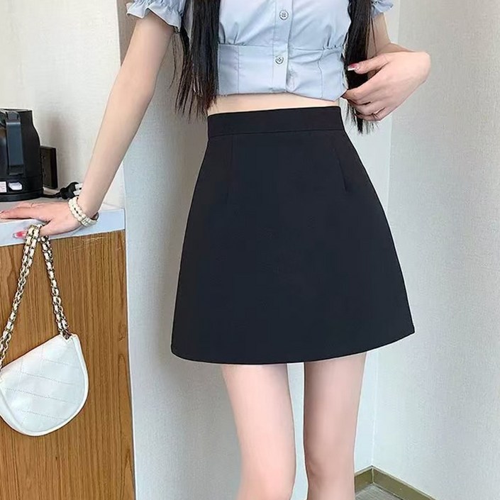 구디프 여성용 베이직 A라인 미니 스커트