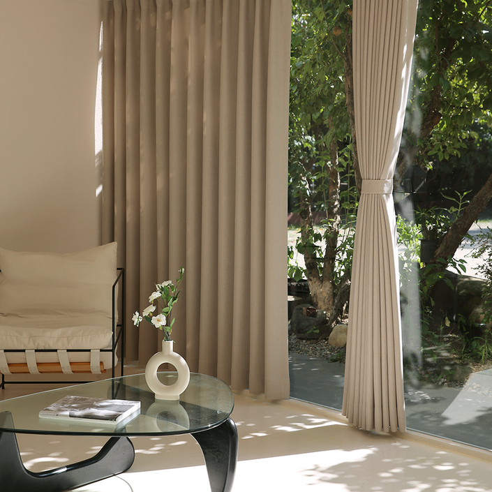 윈도우드레스 무드 형상기억 암막커튼 2p  커튼끈 세트