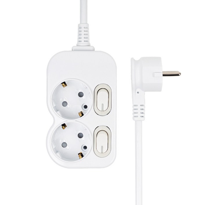 에코파워탭 슬림 개별 스위치 납작 멀티탭 2구 EPM 202N, 화이트, 1개, 40cm