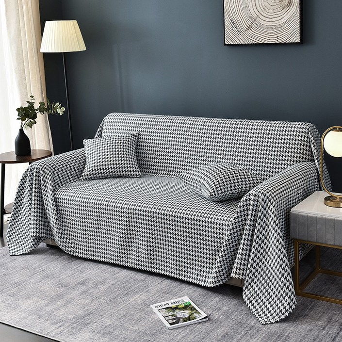 라이프룸 하운드 체크 쇼파커버 블랭킷 담요