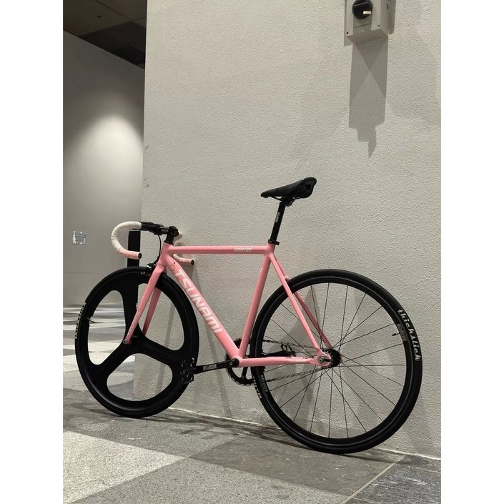 쓰나미픽시 관부가세포함 중학생 자전거 싼곳 경주용 경량 레이싱 SNM100 레드와인 카본, 1개, 49cm, 16. 라이트핑크