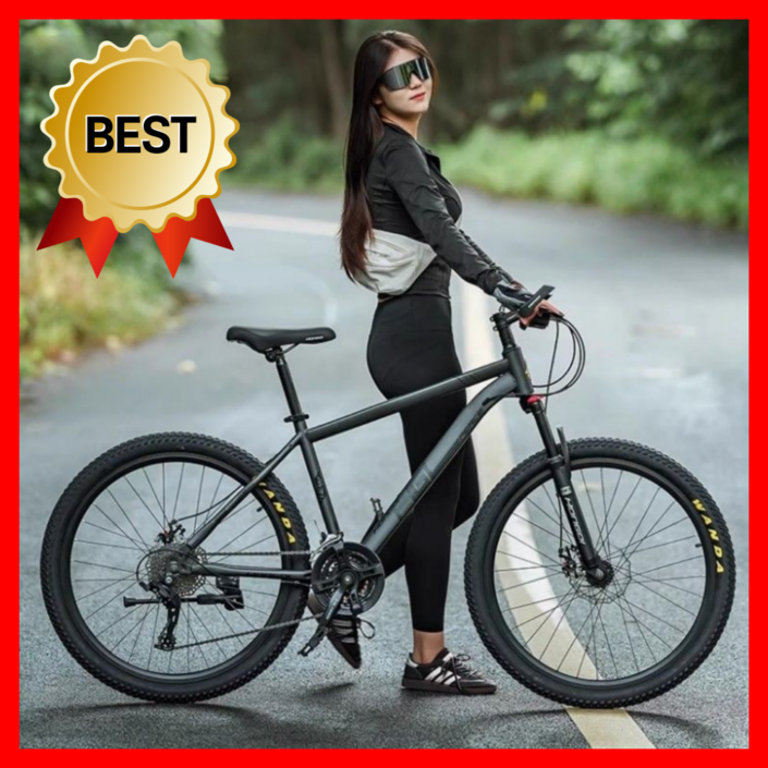 퓨어휠 튼튼한 MTB 자전거 24단 24인치 26인치 바이크 산악 사이클 출퇴근 입문용, 1개, 169cm, 14번 그레이 3날 26인치