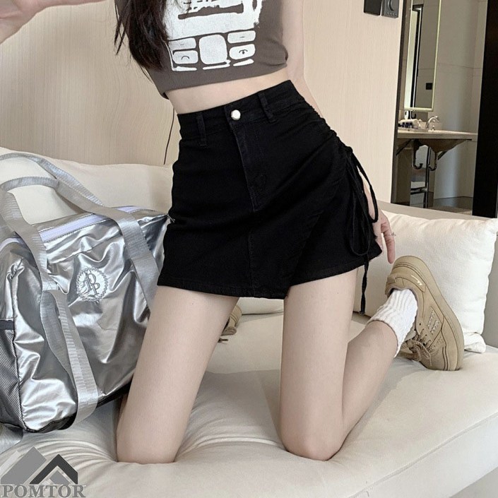 POMTOR 여름 반바지 여성 바지치마  A라인 반 팬츠 스커트