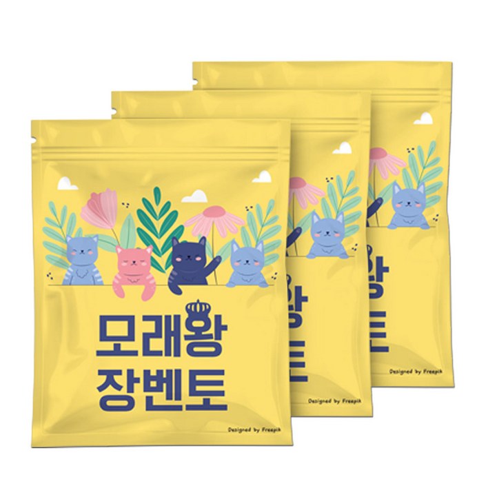 모래왕 장벤토 먼지없는 벤토나이트 응고형 고양이모래(무향), 18kg, 6kg x 3개