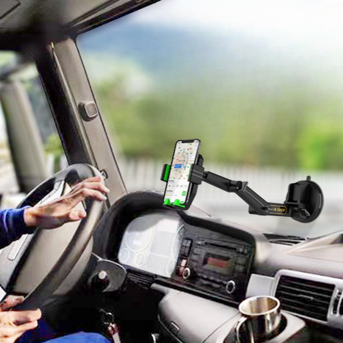 덤픽스 떨림없는 화물차 핸드폰거치대 강력흡착식 트럭 버스 중장비