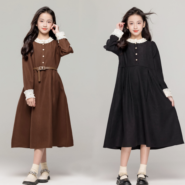 찌니미니마켓 주니어 여아 블랙 졸업식 입학식 결혼식하객룩 콩쿨 의상 롱 원피스