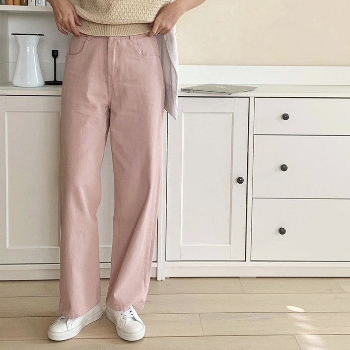 [#롱/숏버젼#S~XL]여성 베이직 롱 와이드 팬츠 빅사이즈 면팬츠