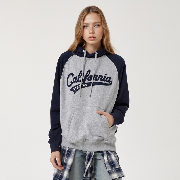 [후아유] 남녀공용 캘리포니아 라글란 후드티셔츠(노기모) / WHMHF4923U