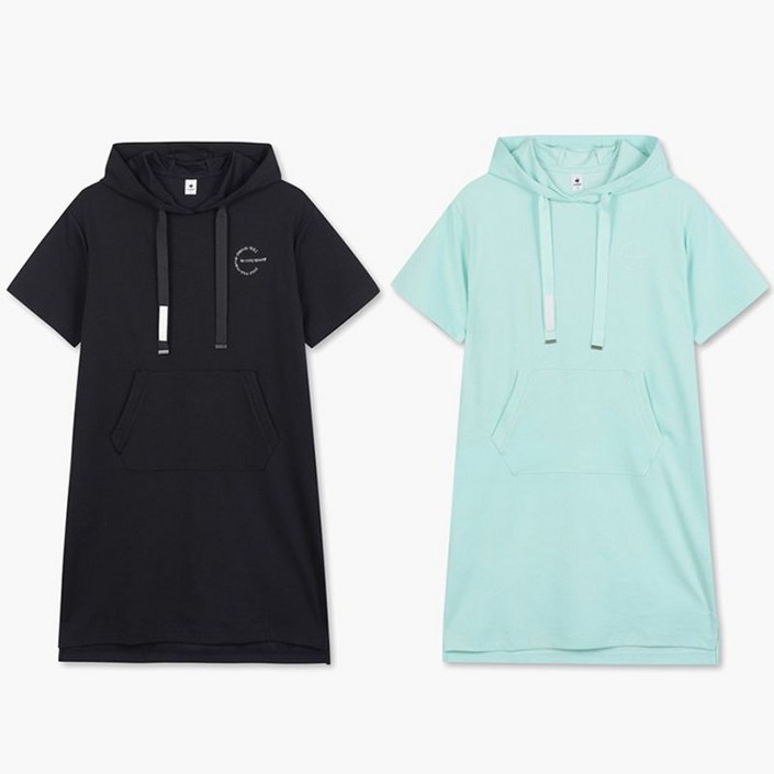 르꼬끄 스포르티브 르꼬끄 여성 루즈핏 냉감 후드 반팔 원피스 QP222OOP41