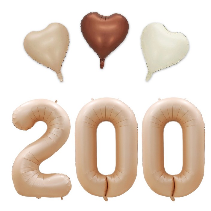 해피쏘굿 40인치 대형 베이지숫자 100900일하트풍선세트