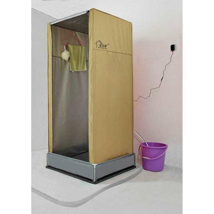 텐트 간이 야외 샤워 조립식 탈의실 간이화장실 길이85너비85높이190CM카키패키지3
