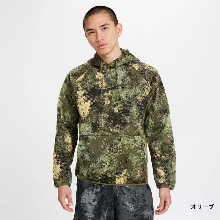 나이키 남성 TF 카모 AOP 풀오버 후드티 올리브 FZ1089