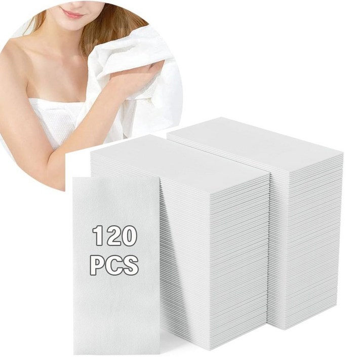 새로이 일회용 수건 타월 미용실 등산 헬스용 120PCS 여행 휴대용 호텔 스포츠, 120장, 호텔용