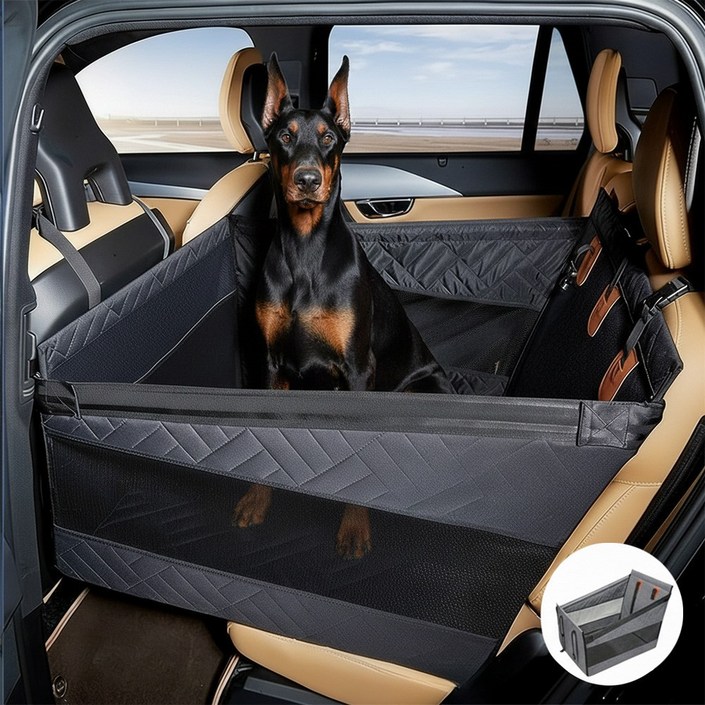 LXU 자동차 강아지 대형견 하드보드 카시트 뒷좌석 방수매트