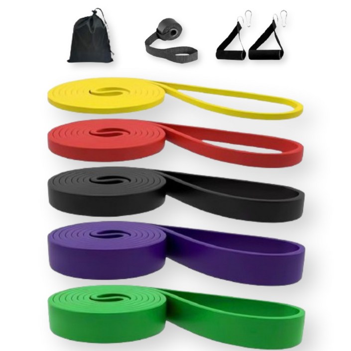 브라이프 5단계 근력부스터 풀업 밴드 세트, 1세트, 5색 밴드