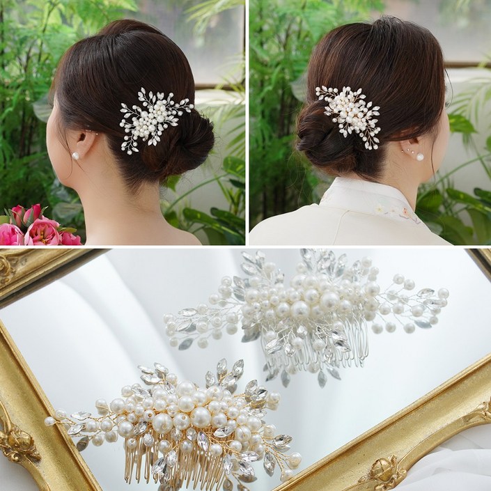 살롱드메리 유리 웨딩헤어핀 한복 혼주 뒤꽂이 살롱드메리 유리 웨딩헤어핀 한복 혼주 뒤꽂이