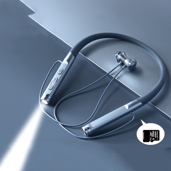 ELSECHO 넥밴드블루투스 이어폰 방수 노이즈캔슬링헤드폰 대용량 이어폰, 블루, ZCK12