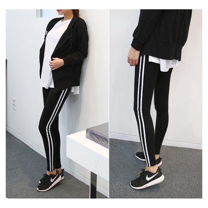 옆라인 피치 레깅스 3color  가을 겨울 데일리 빅사이즈 제작 F XL