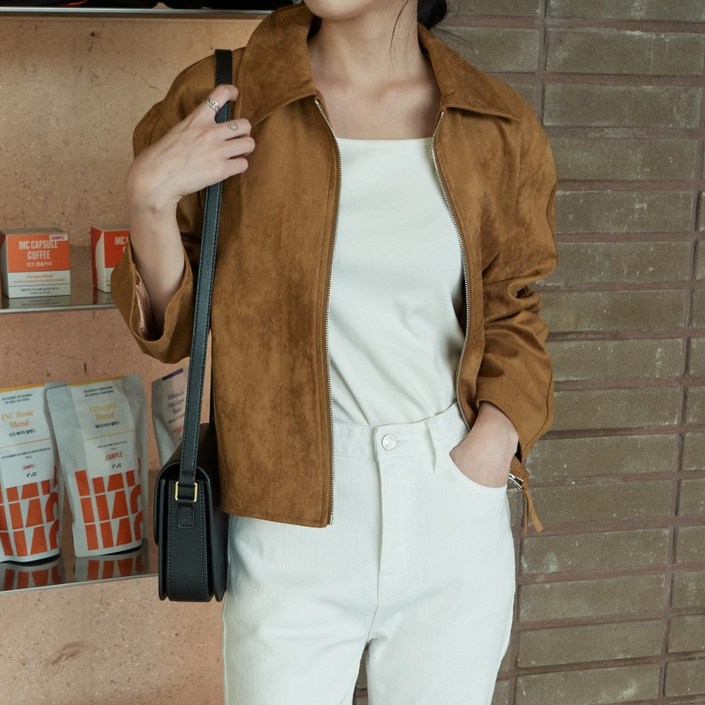자체제작 버터 카라 스웨이드 숏 자켓 자체제작 버터 카라 스웨이드 숏 자켓