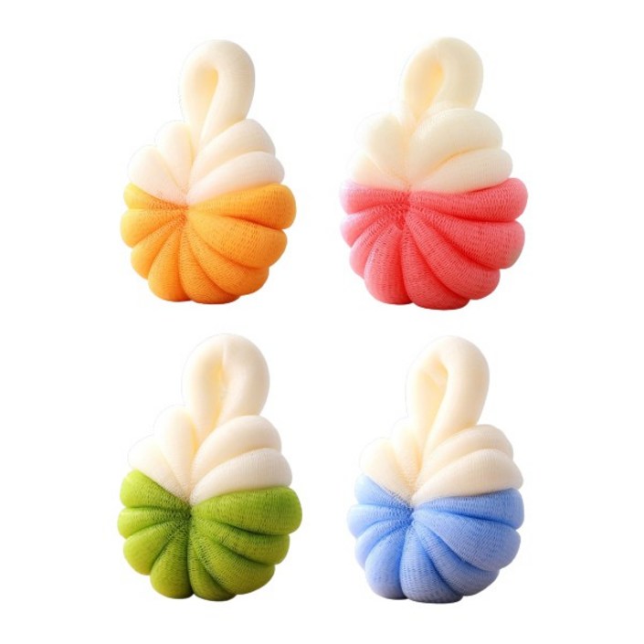 라이프앤비 소프트 버블 샤워볼 호박샤워볼 타올 거품 목욕볼, 1세트, 2개입, 랜덤