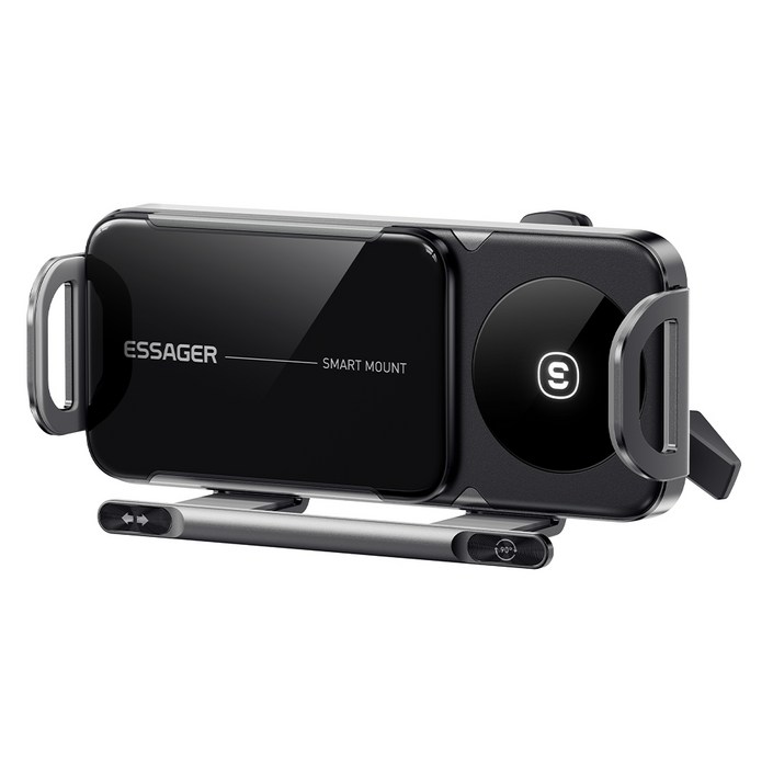 Essager 갤럭시 Z폴드 56 호환 15W 핸드폰 차량용 고속 무선충전 거치대, 그레이