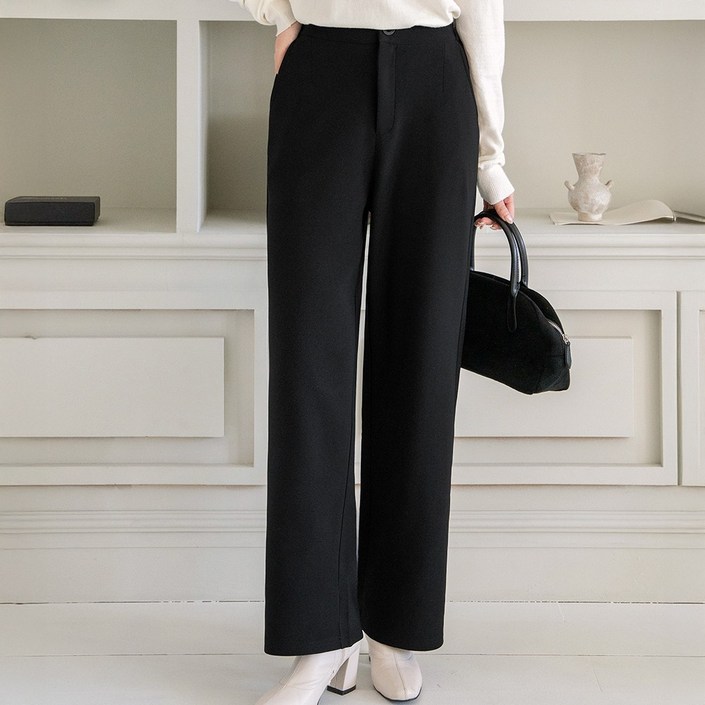 코코라벨라 여성 일자 뒷밴딩 스판 와이드 슬랙스