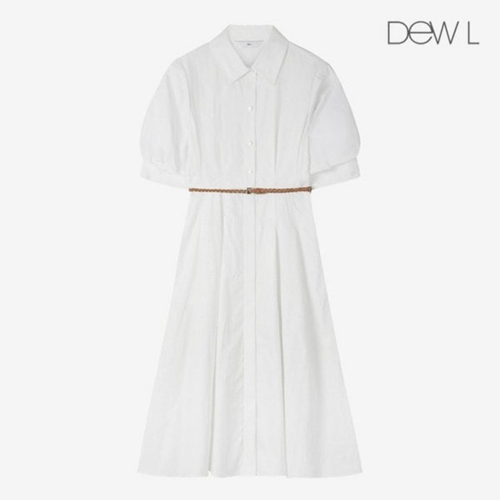 [백화점 정품] 듀엘 원피스 레더 벨티드 셔츠형 롱 WH_L253PSE004