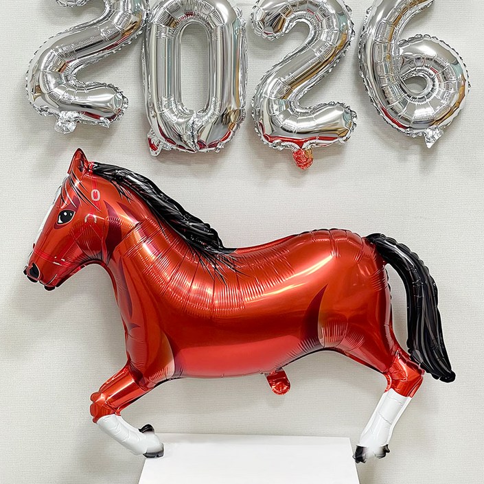 파티앤온 신년행사 2026 새해 장식 동물 말 띠 풍선, 2개