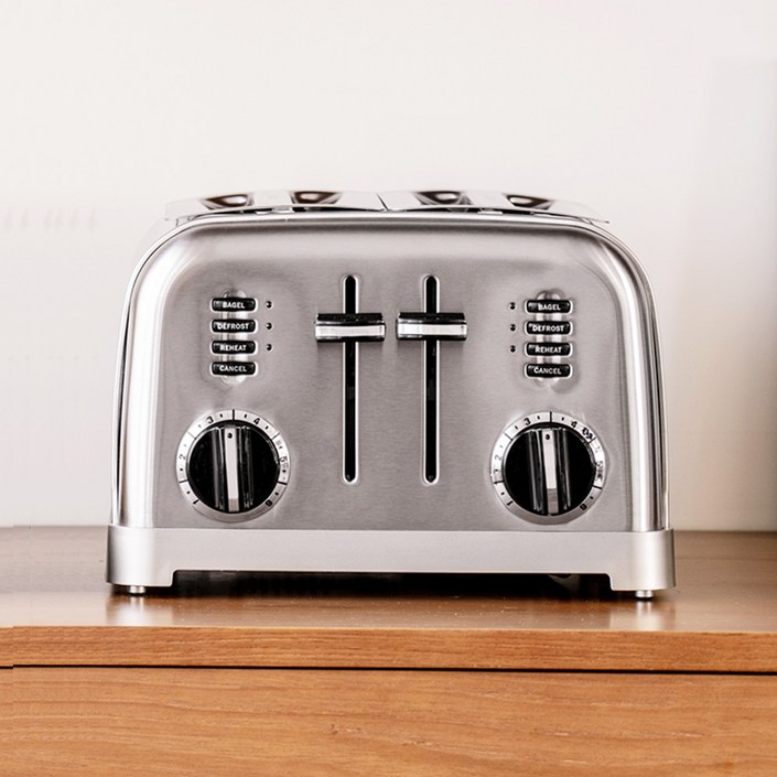쿠진아트 메탈 클래식 4구 토스터 CPT180KR  4구토스터기 홈카페 간식메이커 샌드위치 토스트만들기 토스트 토스터기 토스트기 베이글 팝업토스터기