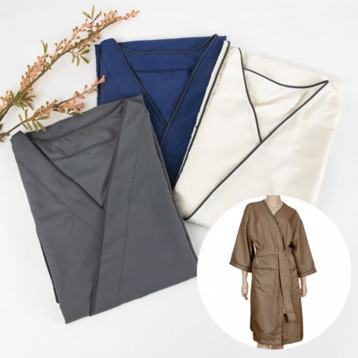 엘린 미용 마사지 가운 겉가운 피부 재료 관리실 미용실 고객가운, 1개, 엘린 미용가운 겉가운진그레이