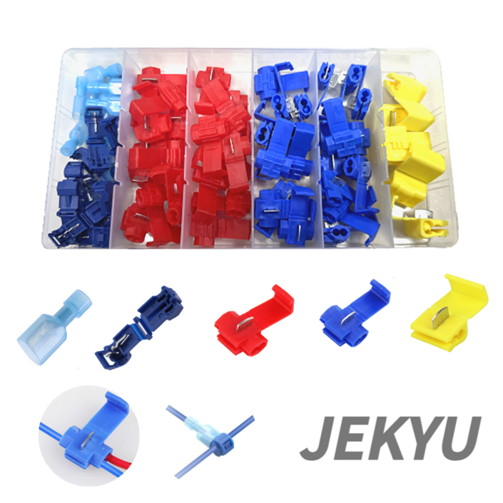 JEKYU 일자스카치락 65pcs 모듬 무탈피커넥터 T형 일자형 커넥터 배선 전선 연결 절연, 1개 JEKYU 일자스카치락 65pcs 모듬 무탈피커넥터 T형 일자형 커넥터 배선 전선 연결 절연, 1개