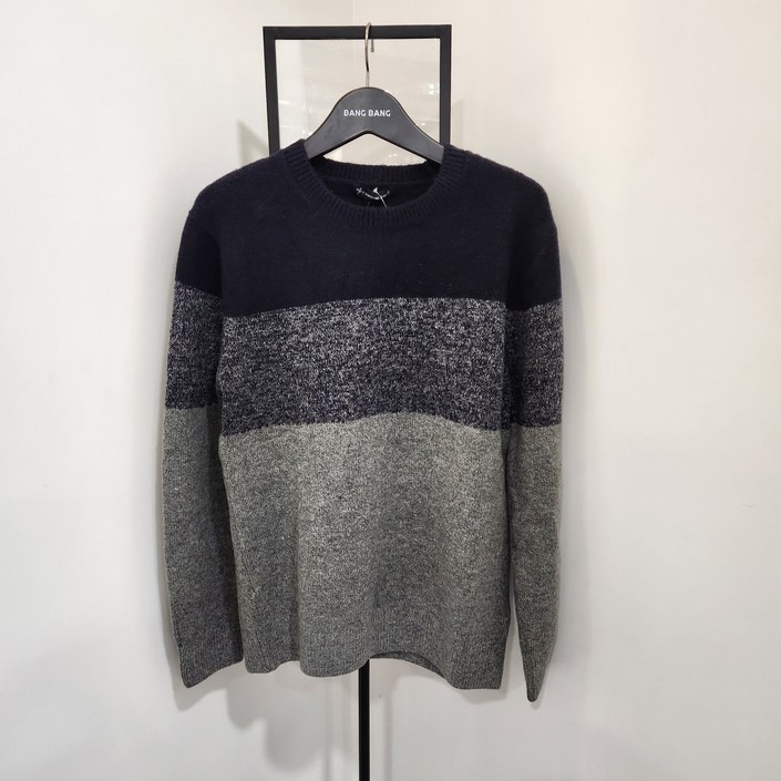 뱅뱅 NC경산점 겨울신상 대박세일 남녀공용 배색 니트 긴팔 티셔츠 NWK620