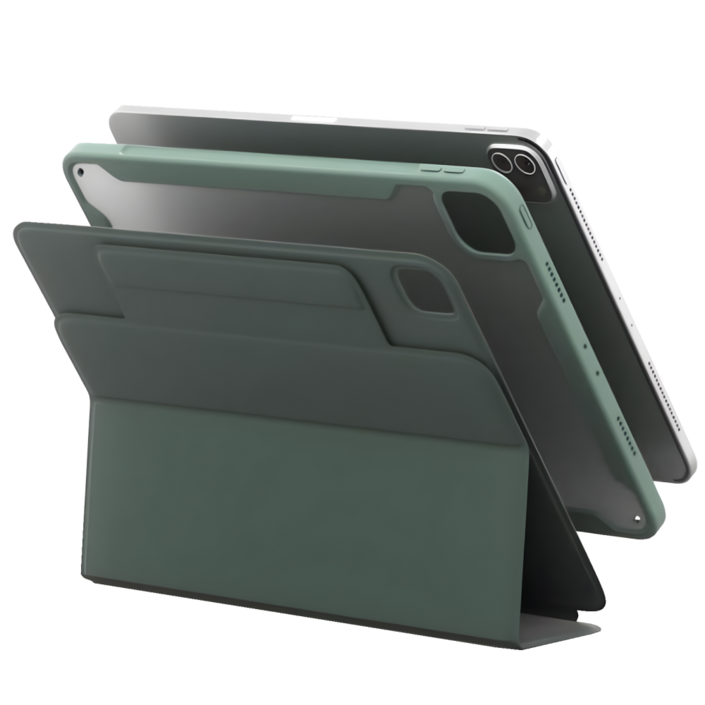 모키보 프리앵글 각도조절이 되는 아이패드 케이스 세로 거치대 커버 에어 미니 프로 호환 펜슬수납 마그네틱  플렉스, 블랙, 1개