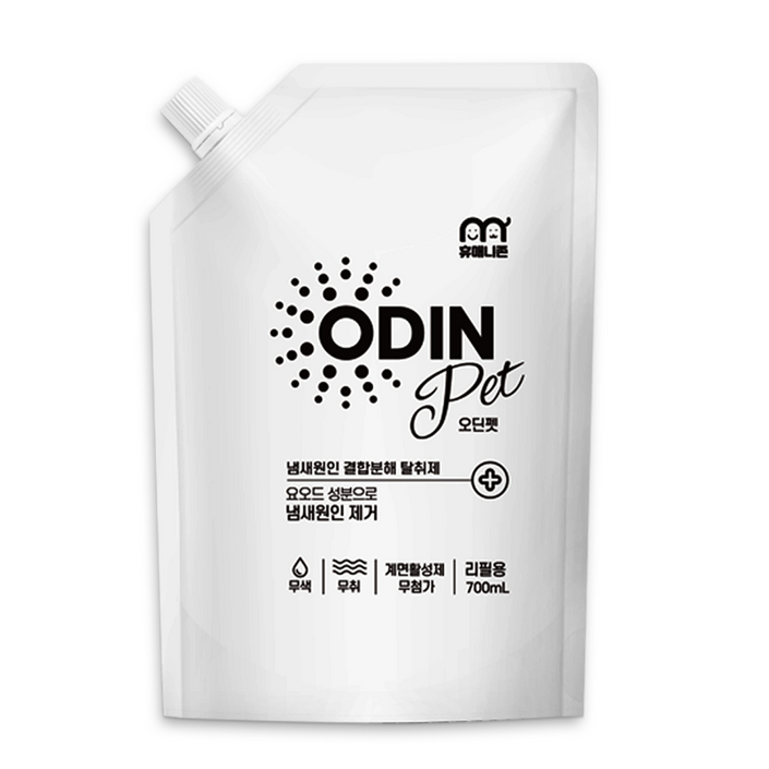 탈취제 미국 아마존 판매 1위 동일성분 휴매니존 오딘펫 700ml 리필용 강아지 고양이 모래 소변 오줌 배변냄새 스프레이 제거, 1개, 700ml