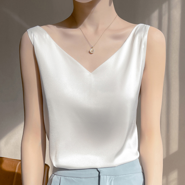 로에브 브이넥 새틴 블라우스 슬립 나시4color