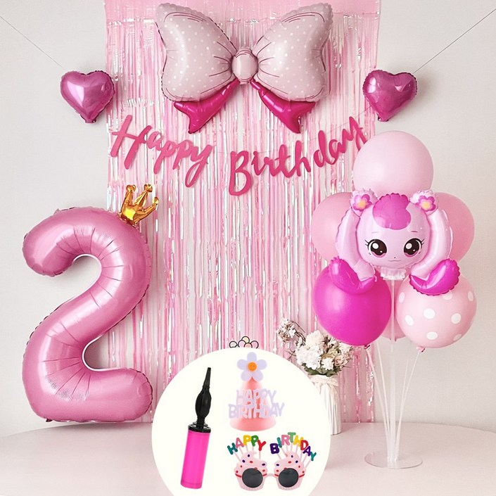 연지마켓 하츄핑 풍선 캐치 티니핑 생일 파티 용품 세트, 1세트