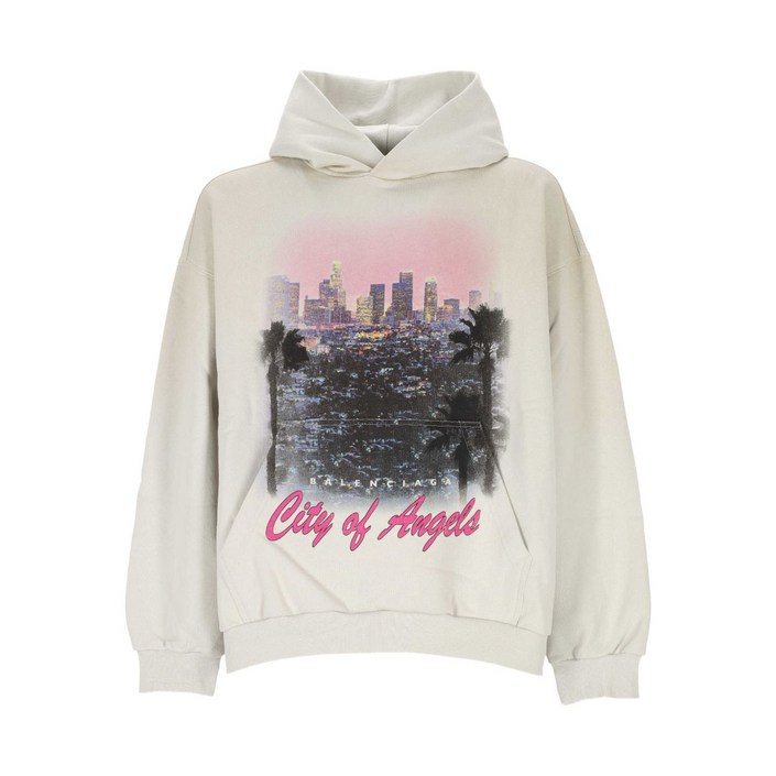 발렌시아가 시티 오브 엔젤스 프린트 후디