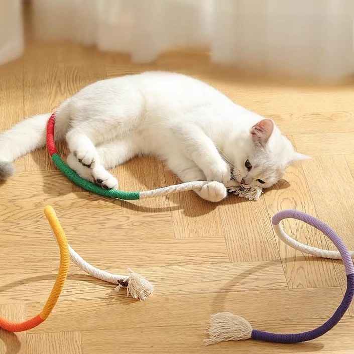Runcats런캐츠 마따따비 열매 고양이 고양이치발기 캣츠 낚시줄 밧줄 심심풀이 캣츠 캣닢 고양이 놀이봉 고양이 장난감 3개